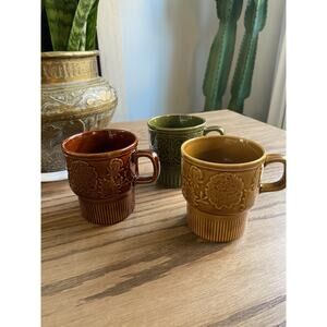 Vintage Midcentury Stacking Mugs Set of 3 Japan Vintage Mugs